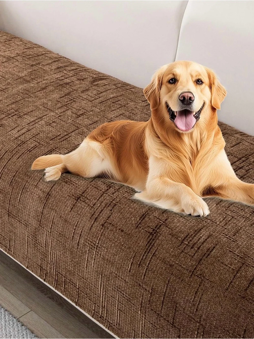 Brown Chenille Waterproof Washable Pet Sofa Cover for Dogs - Durable
